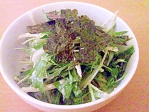 ラー油が隠し味♪簡単♪豆腐の水菜サラダ